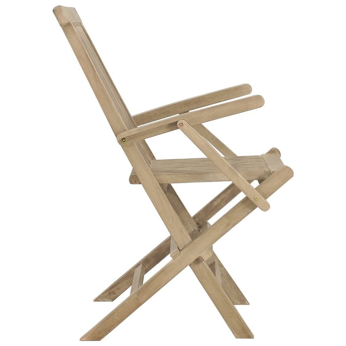 Scaune de grădină pliante 2 buc. gri 56x61x89 cm lemn masiv tec - WALTI WALTI