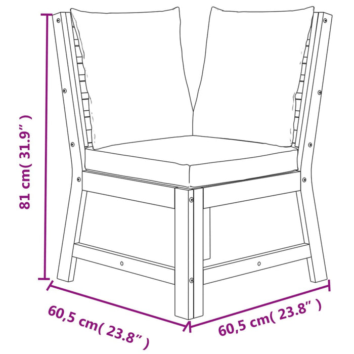 Set mobilier de grădină cu perne, 4 piese, lemn masiv de acacia - WALTI WALTI