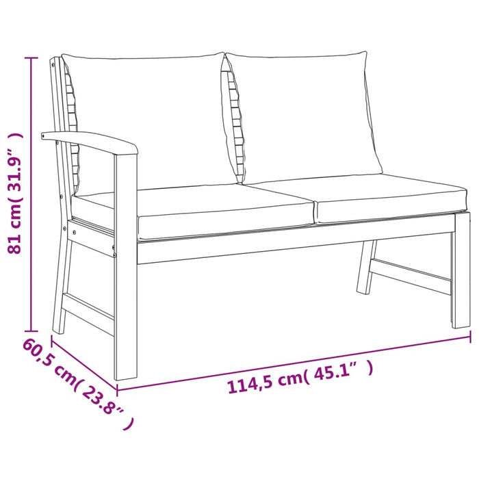 Set mobilier grădină cu perne, 6 piese, lemn masiv acacia - WALTI WALTI