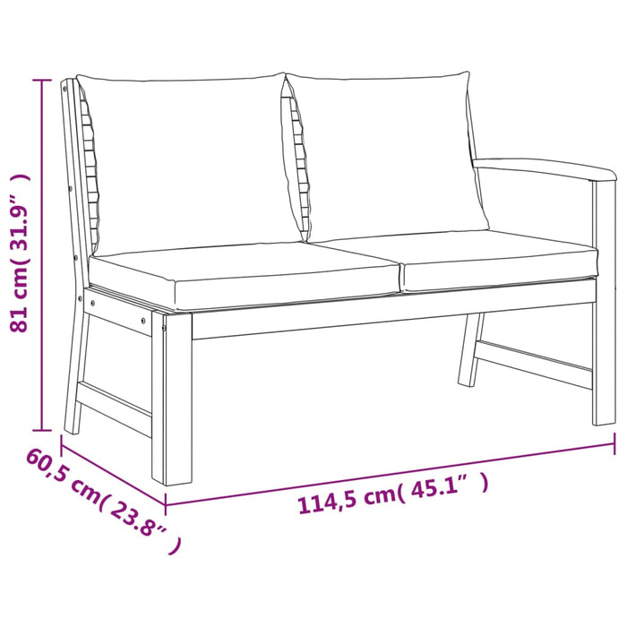 Set mobilier grădină cu perne, 6 piese, lemn masiv acacia - WALTI WALTI