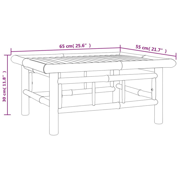 Set mobilier de grădină cu perne alb crem, 7 piese, bambus - WALTI WALTI