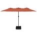 Umbrelă de soare cu două capete cu LED, cărămiziu, 449x245 cm - WALTI WALTI