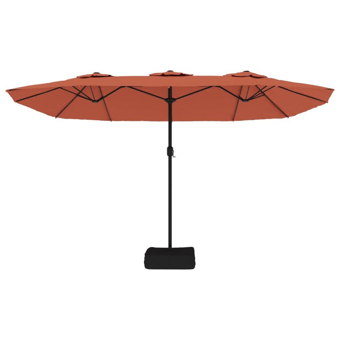 Umbrelă de soare cu două capete cu LED, cărămiziu, 449x245 cm - WALTI WALTI