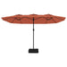 Umbrelă de soare cu două capete cu LED, cărămiziu, 449x245 cm - WALTI WALTI