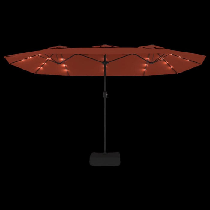 Umbrelă de soare cu două capete cu LED, cărămiziu, 449x245 cm - WALTI WALTI