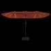 Umbrelă de soare cu două capete cu LED, cărămiziu, 449x245 cm - WALTI WALTI