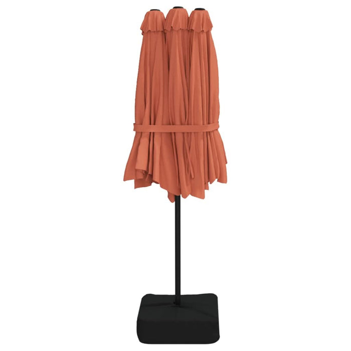 Umbrelă de soare cu două capete cu LED, cărămiziu, 449x245 cm - WALTI WALTI