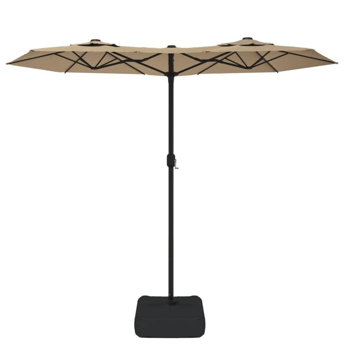 Umbrelă de soare cu două capete cu LED-uri gri taupe 316x240 cm - WALTI WALTI