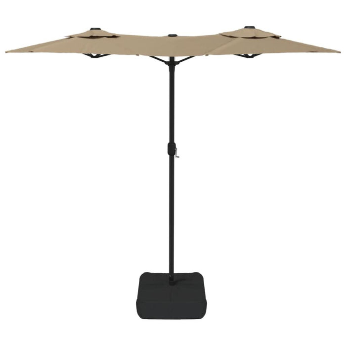 Umbrelă de soare cu două capete cu LED-uri gri taupe 316x240 cm - WALTI WALTI
