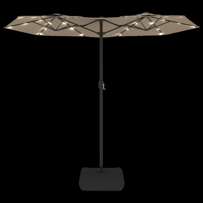 Umbrelă de soare cu două capete cu LED-uri gri taupe 316x240 cm - WALTI WALTI