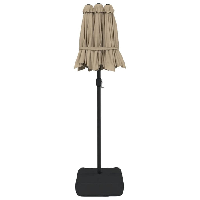 Umbrelă de soare cu două capete cu LED-uri gri taupe 316x240 cm - WALTI WALTI