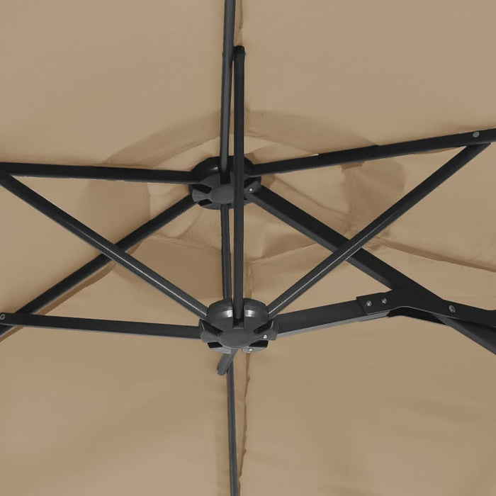 Umbrelă de soare cu două capete cu LED-uri gri taupe 316x240 cm - WALTI WALTI
