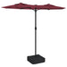 Umbrelă de soare două capete, cu LED-uri, roșu bordo 316x240 cm - WALTI WALTI