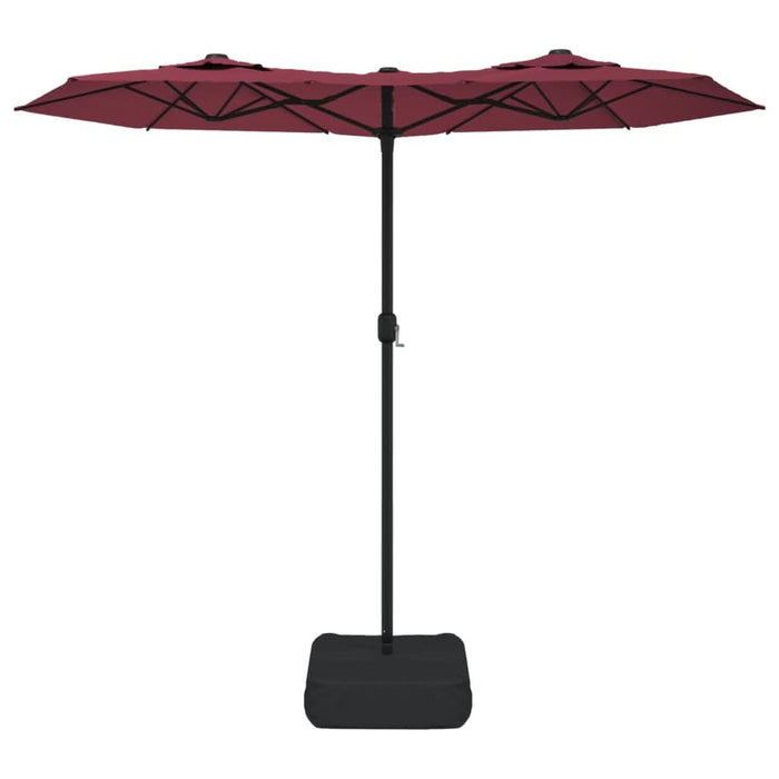 Umbrelă de soare două capete, cu LED-uri, roșu bordo 316x240 cm - WALTI WALTI