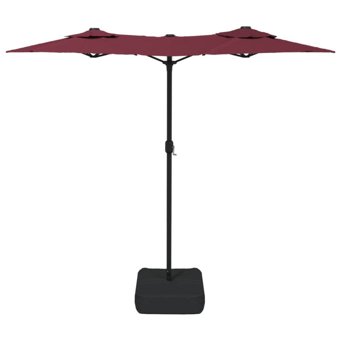 Umbrelă de soare două capete, cu LED-uri, roșu bordo 316x240 cm - WALTI WALTI