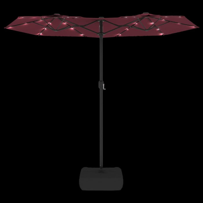 Umbrelă de soare două capete, cu LED-uri, roșu bordo 316x240 cm - WALTI WALTI