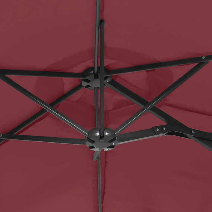 Umbrelă de soare două capete, cu LED-uri, roșu bordo 316x240 cm - WALTI WALTI