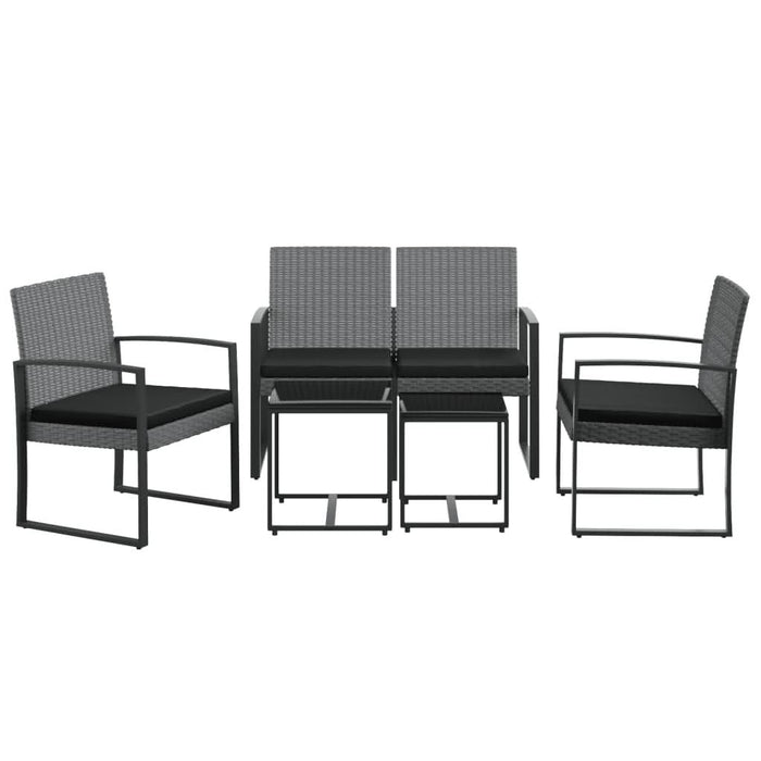Set mobilier de grădină cu perne, 5 piese, gri închis, PP ratan - WALTI WALTI