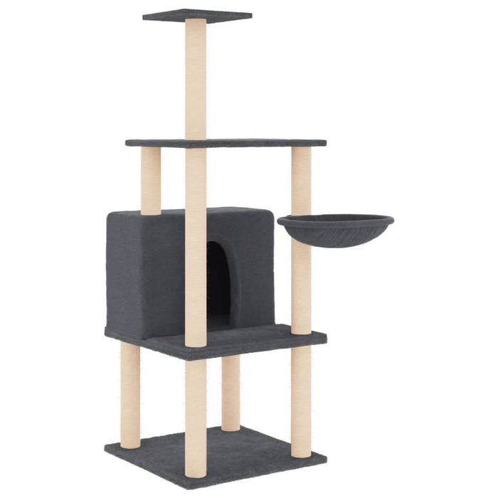 Ansamblu de pisici, stâlpi din funie sisal, gri închis, 132 cm - WALTI WALTI