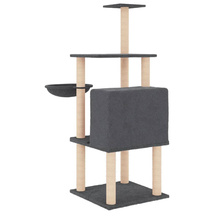 Ansamblu de pisici, stâlpi din funie sisal, gri închis, 132 cm - WALTI WALTI