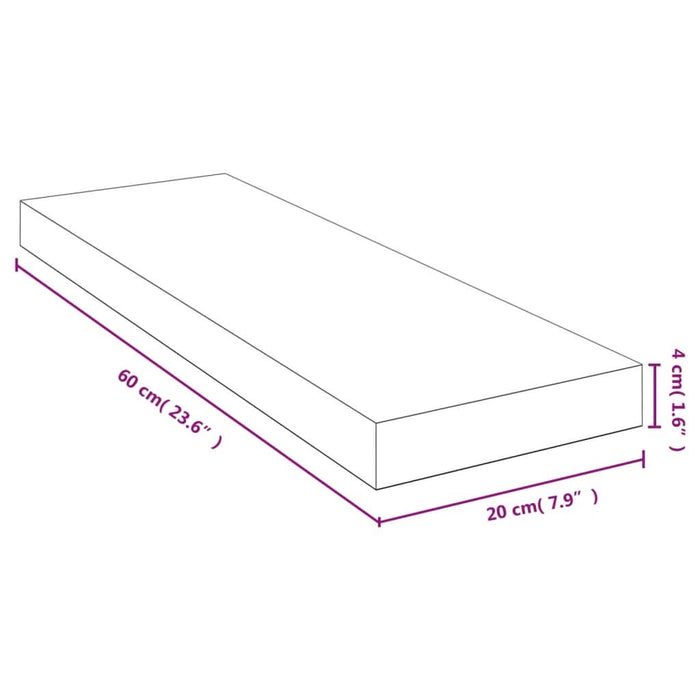 Raft de perete, 80x20x4 cm, bambus - WALTI WALTI