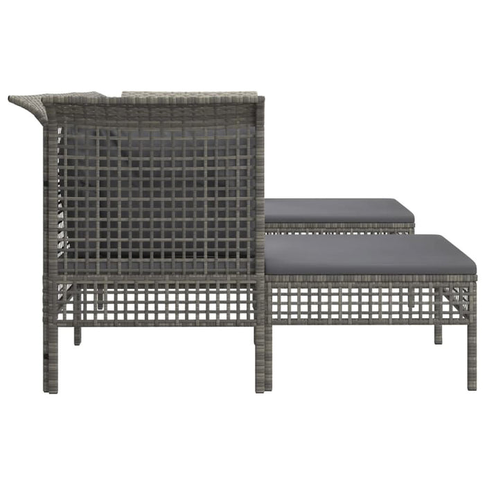 Set mobilier de gr?din? cu perne, 5 piese, gri, poliratan - WALTI WALTI