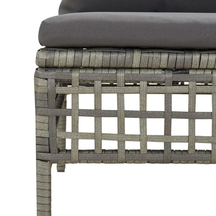 Set mobilier de gr?din? cu perne, 5 piese, gri, poliratan - WALTI WALTI