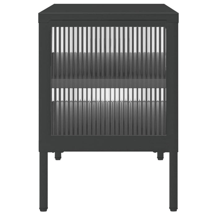 Dulap TV, negru, 105x35x50 cm, sticlă și oțel - WALTI WALTI