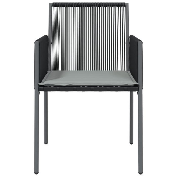 Scaune grădină cu perne 2 buc. negru 54x60,5x83,5 cm poliratan - WALTI WALTI