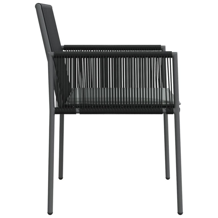Scaune grădină cu perne 2 buc. negru 54x60,5x83,5 cm poliratan - WALTI WALTI