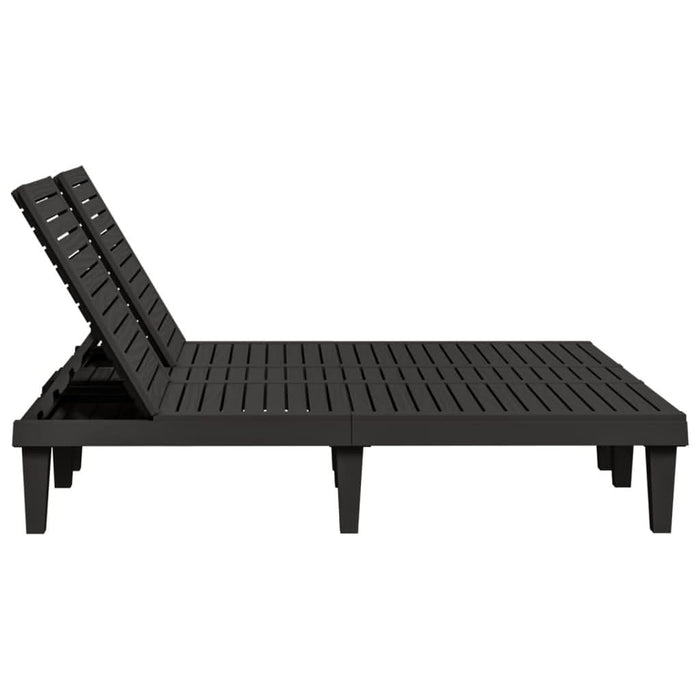 Șezlong dublu, negru, 155x138x83 cm, polipropilenă - WALTI WALTI