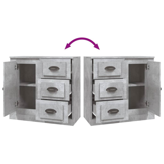 Servantă, gri beton, 70x35,5x67,5 cm, lemn prelucrat - WALTI WALTI