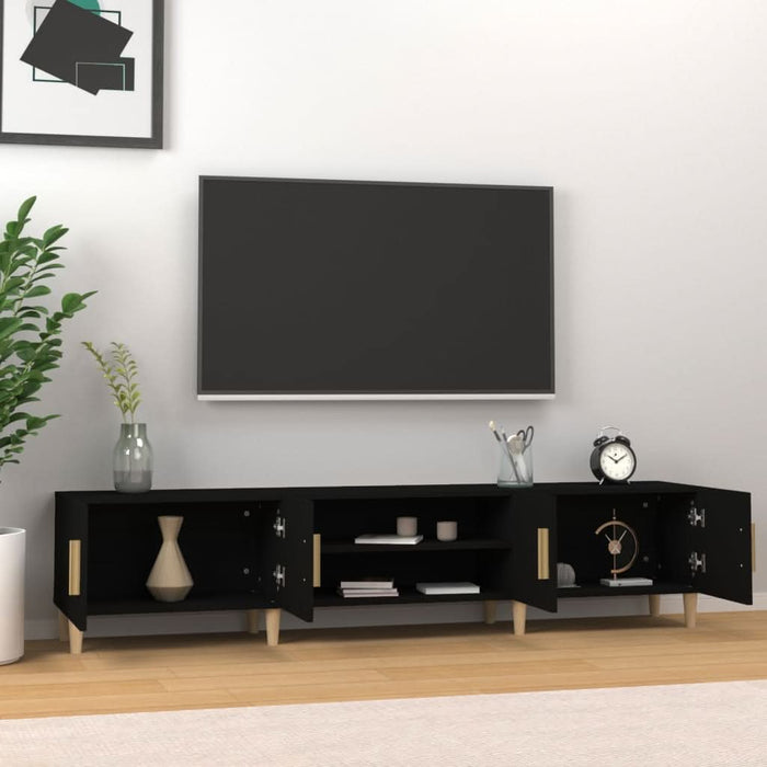 Comodă TV, negru, 180x31,5x40 cm, lemn prelucrat - WALTI WALTI