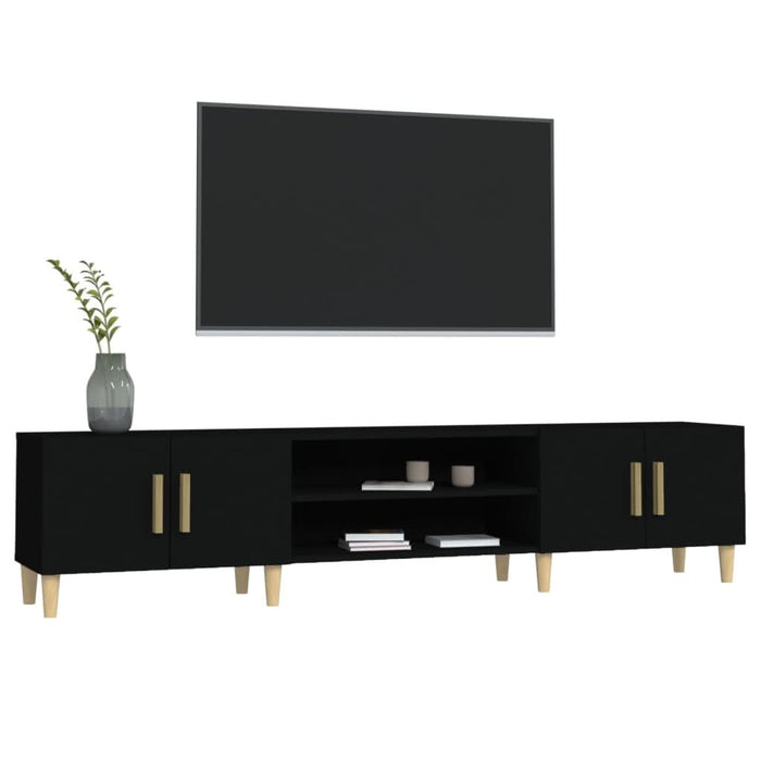 Comodă TV, negru, 180x31,5x40 cm, lemn prelucrat - WALTI WALTI