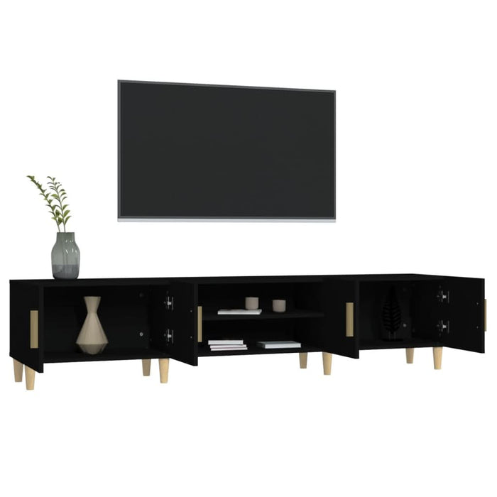 Comodă TV, negru, 180x31,5x40 cm, lemn prelucrat - WALTI WALTI