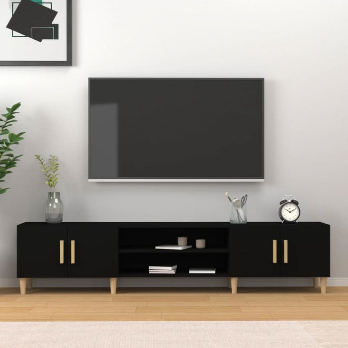Comodă TV, negru, 180x31,5x40 cm, lemn prelucrat - WALTI WALTI