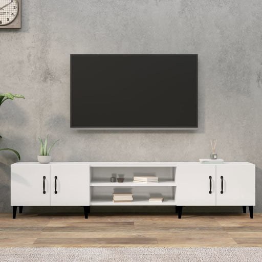 Comodă TV, alb extralucios, 180x31,5x40 cm, lemn prelucrat - WALTI WALTI