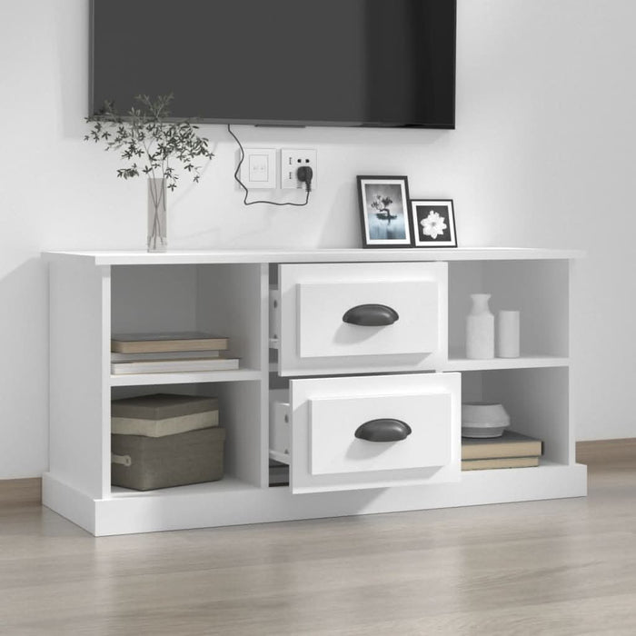 Comodă TV, alb, 99,5x35,5x48 cm, lemn prelucrat - WALTI WALTI