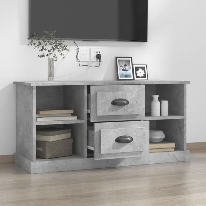 Comodă TV, gri beton, 99,5x35,5x48 cm, lemn prelucrat - WALTI WALTI