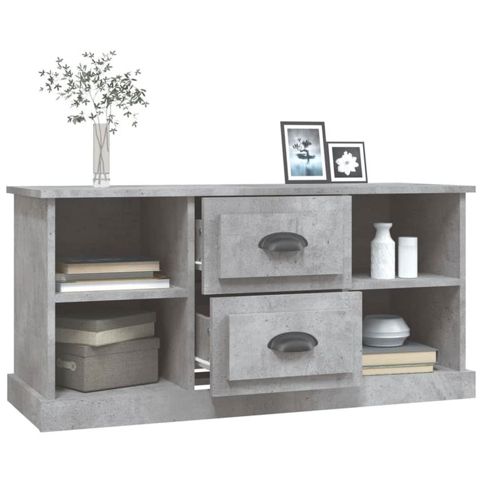 Comodă TV, gri beton, 99,5x35,5x48 cm, lemn prelucrat - WALTI WALTI