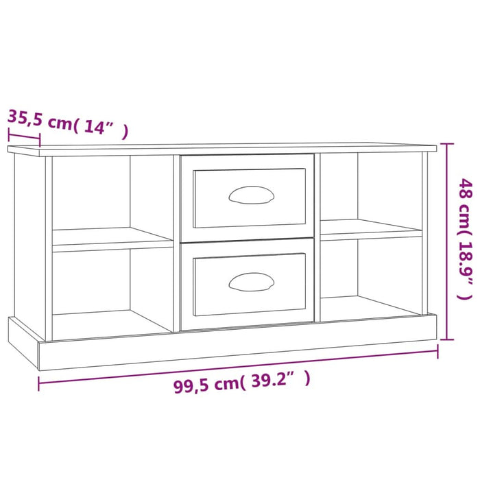 Comodă TV, gri beton, 99,5x35,5x48 cm, lemn prelucrat - WALTI WALTI