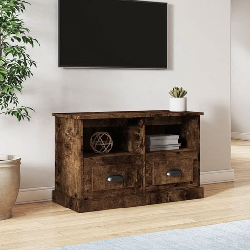 Comodă TV, stejar afumat, 80x35x50 cm, lemn prelucrat - WALTI WALTI