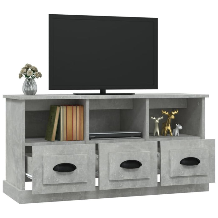 Comodă TV, gri beton, 100x35x50 cm, lemn prelucrat - WALTI WALTI