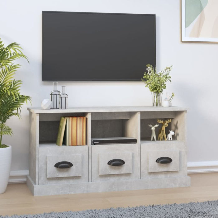 Comodă TV, gri beton, 100x35x50 cm, lemn prelucrat - WALTI WALTI