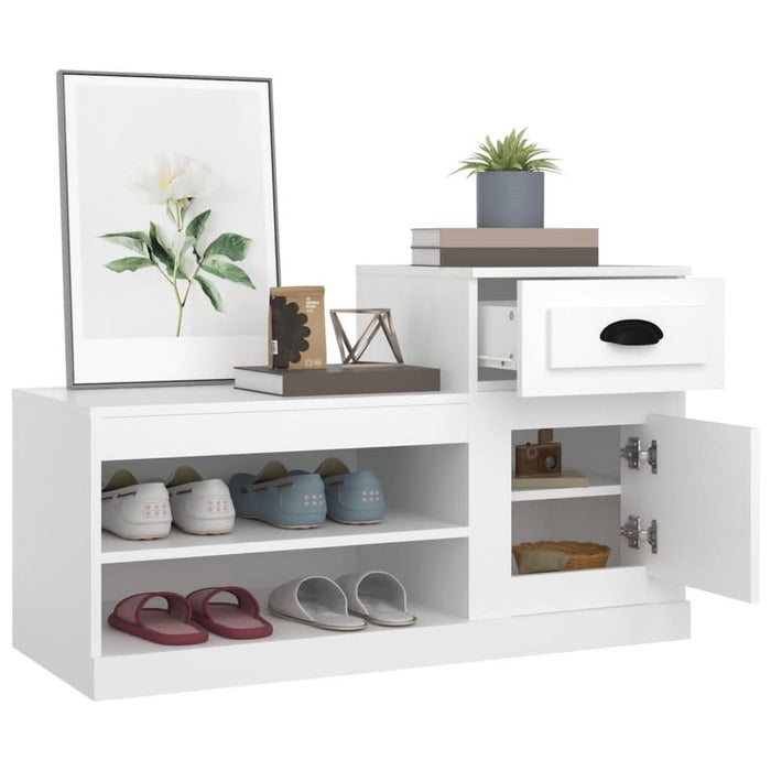 Pantofar, alb, 102x36x60 cm, lemn compozit - WALTI WALTI
