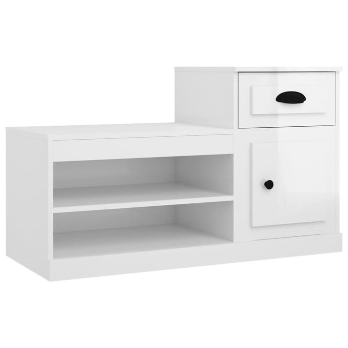 Pantofar, alb extralucios, 100x42x60 cm, lemn prelucrat - WALTI WALTI