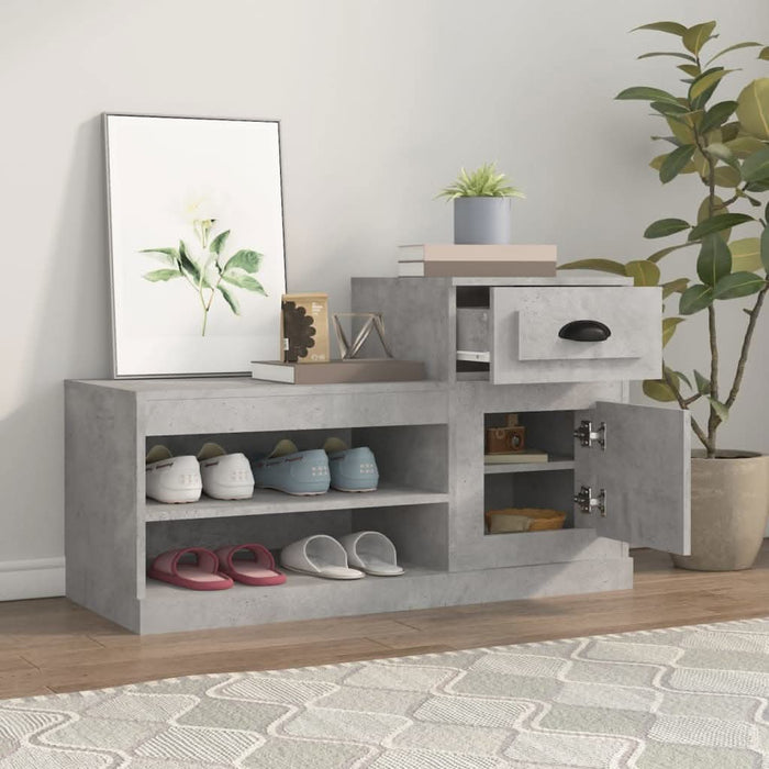 Pantofar, gri beton, 100x42x60 cm, lemn prelucrat - WALTI WALTI