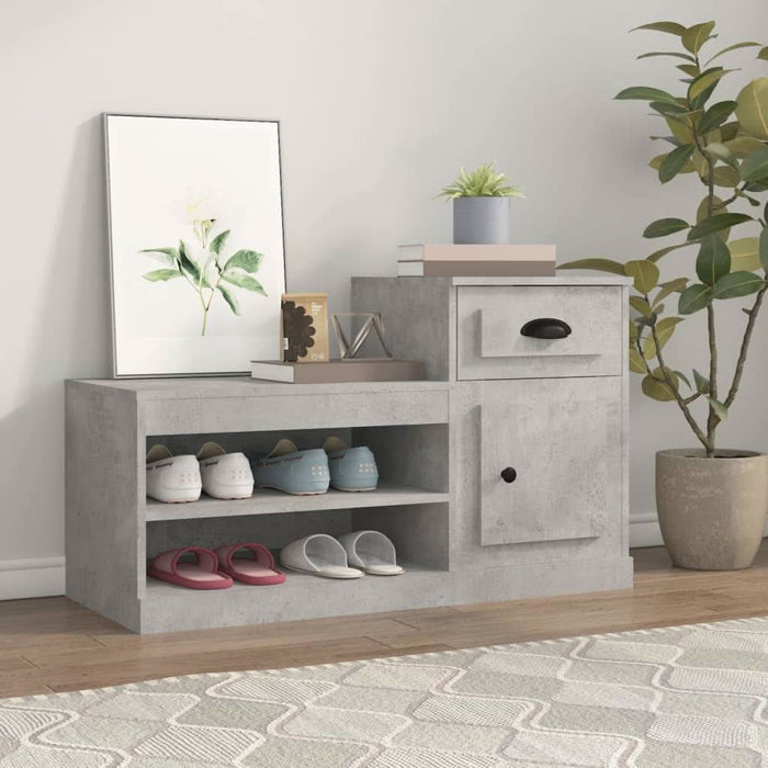 Pantofar, gri beton, 100x42x60 cm, lemn prelucrat - WALTI WALTI