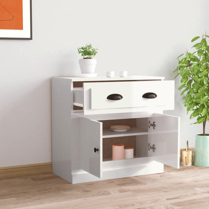 Servantă, alb extralucios, 70x35,5x67,5 cm, lemn prelucrat - WALTI WALTI