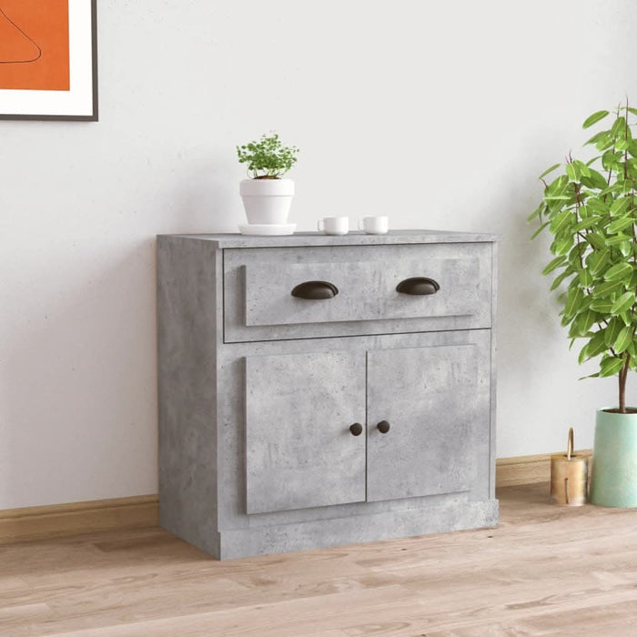 Servantă, gri beton, 70x35,5x67,5 cm, lemn prelucrat - WALTI WALTI